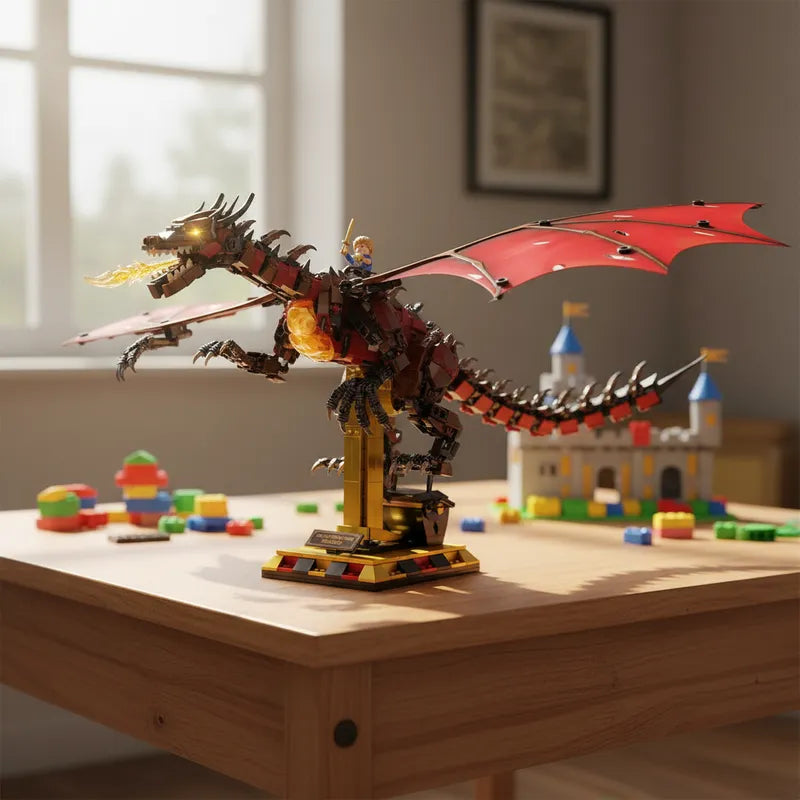 Set MythBlock Dragon Rojo vista frontal